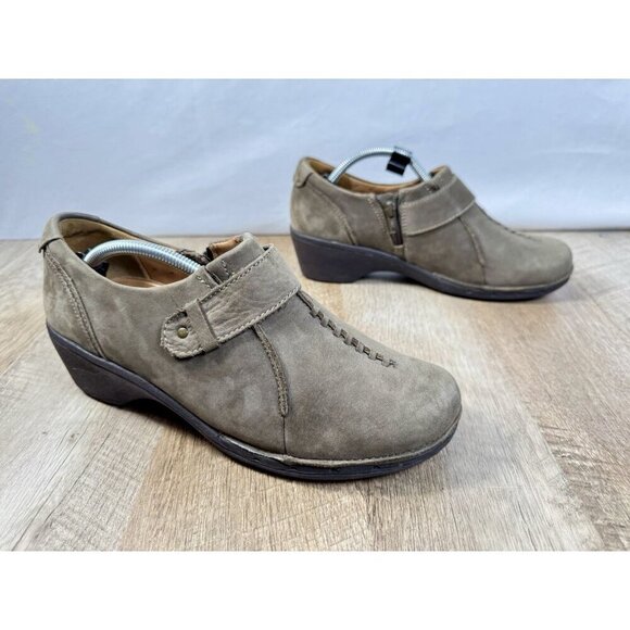 Clarks Unstructured Sparrow Shoes Womens 9 Brown Taupe Nubuck Leather Comfort - Picture 2 of 10